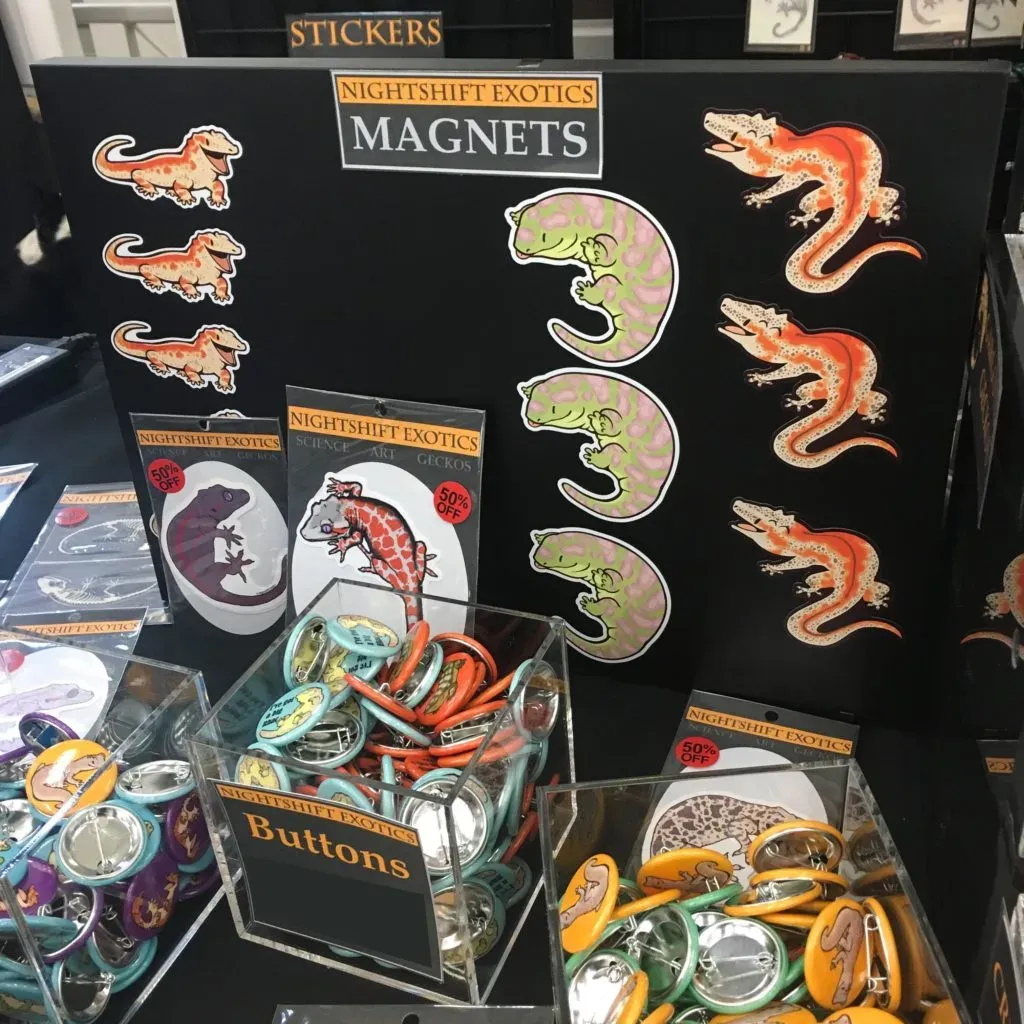 Magnets, stickers, buttons